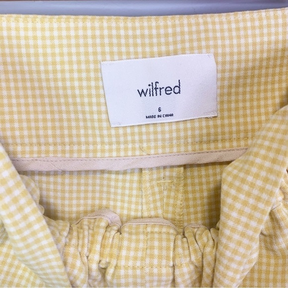 ARITZIA WILFRED Gelas Short Mini Chk Sun Ray/White (belt missing) size 6 - Picture 8 of 15